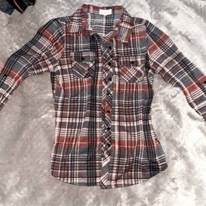 Burgundy/Pink/Gray flannel